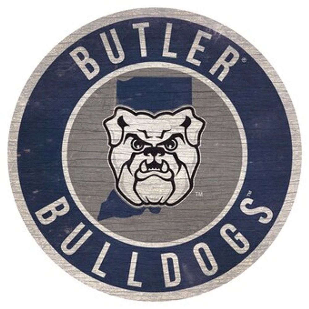 Butler Bulldogs 12'' x 12'' State Circle Sign