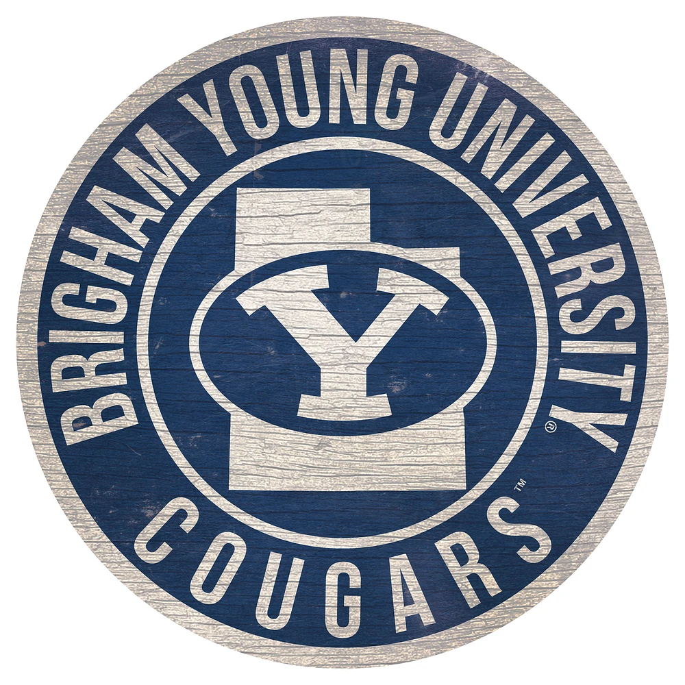 BYU Cougars 12'' x 12'' State Circle Sign