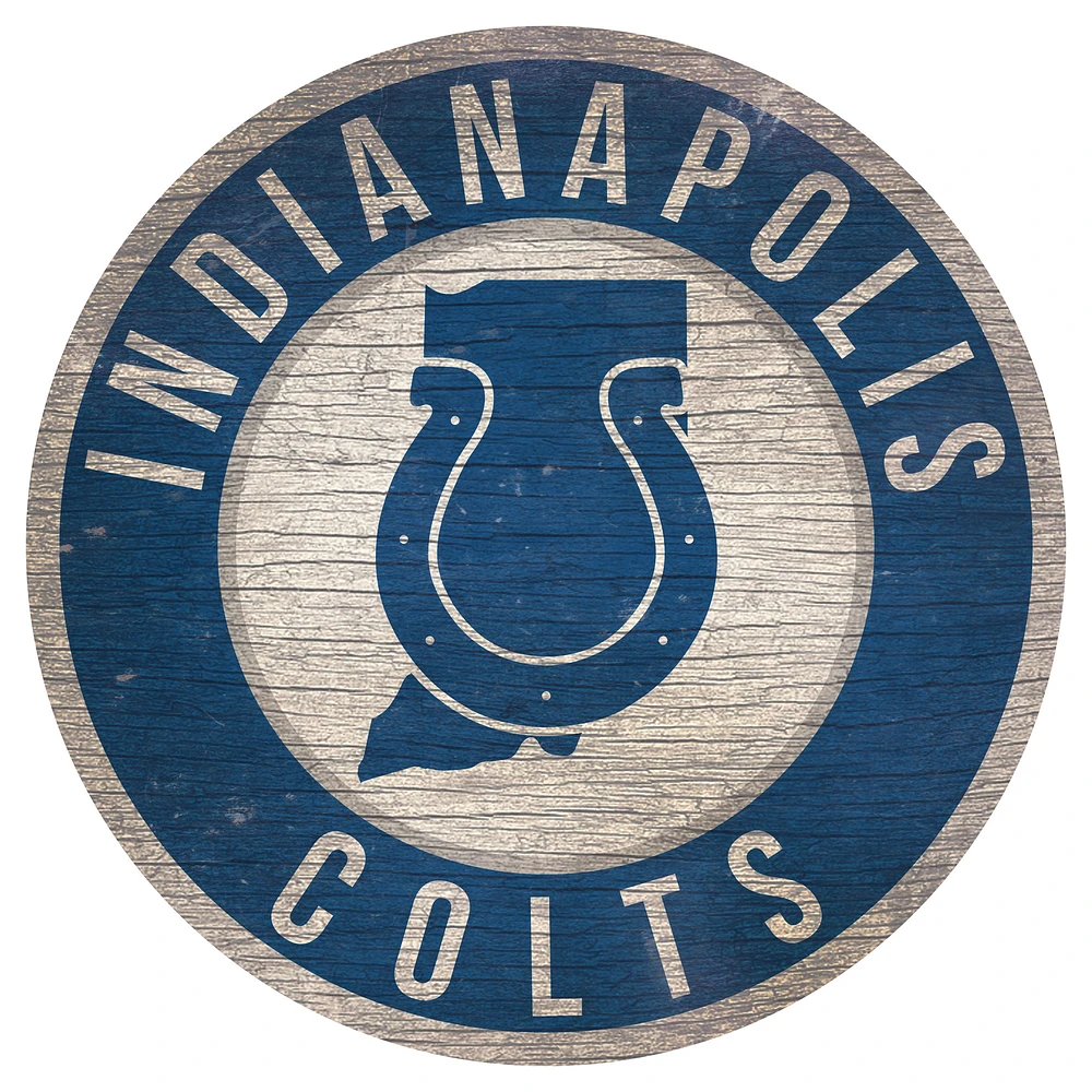 Indianapolis Colts 12'' x 12'' State Circle Sign