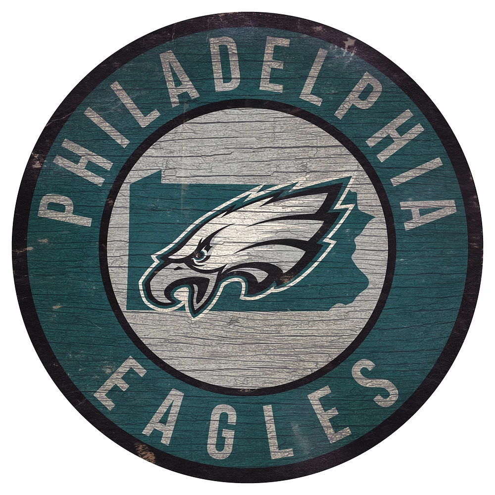Philadelphia Eagles 12'' x 12'' State Circle Sign