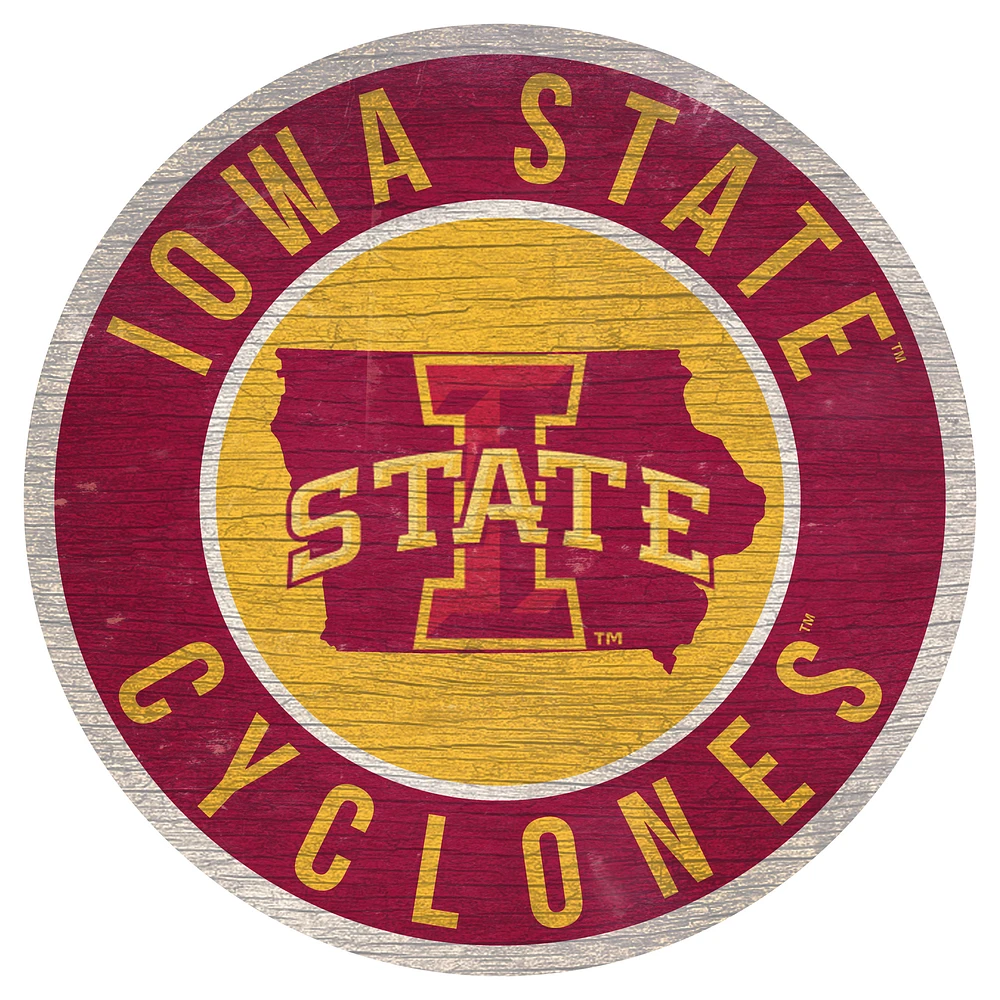 Iowa State Cyclones 12'' x 12'' State Circle Sign
