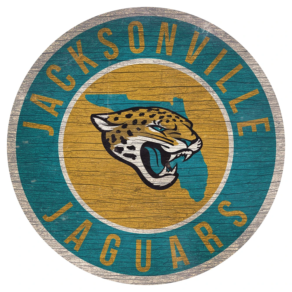 Jacksonville Jaguars 12'' x 12'' State Circle Sign