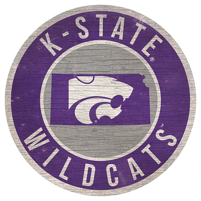 Kansas State Wildcats 12'' x 12'' State Circle Sign