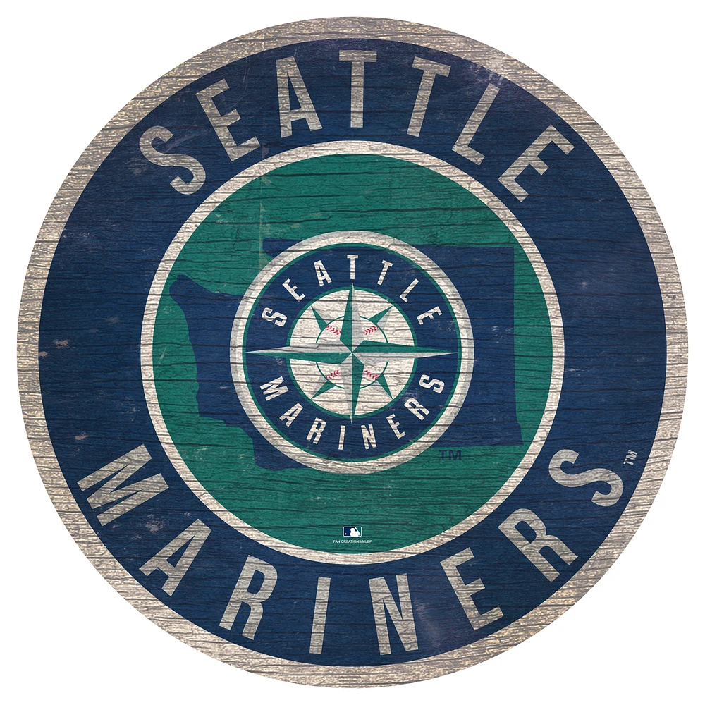 Seattle Mariners 12'' x 12'' State Circle Sign