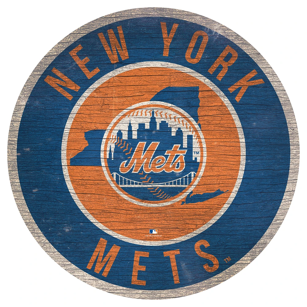 New York Mets 12'' x 12'' State Circle Sign
