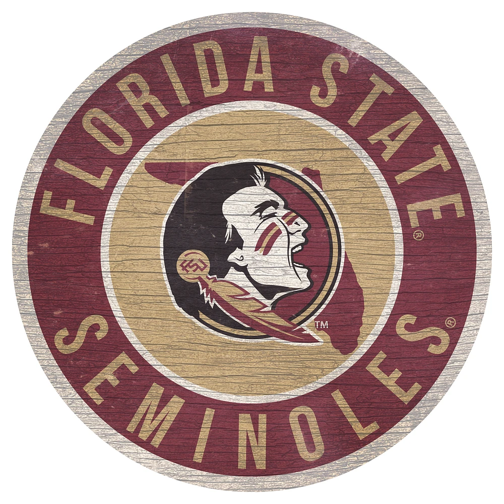 Florida State Seminoles 12'' x 12'' State Circle Sign