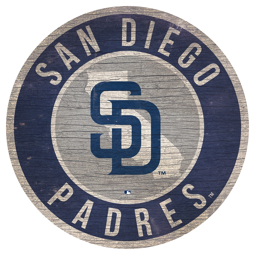 San Diego Padres 12'' x 12'' State Circle Sign