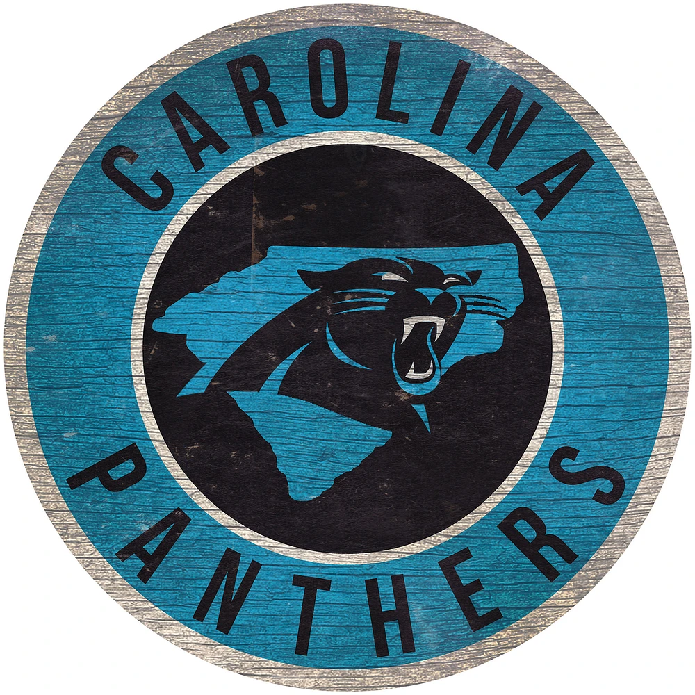 Carolina Panthers 12'' x 12'' State Circle Sign