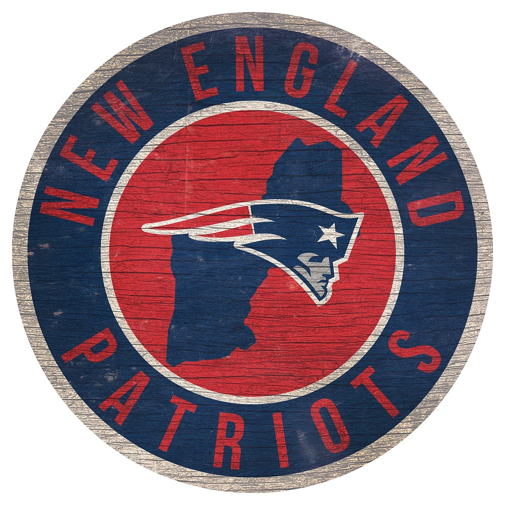 New England Patriots 12'' x 12'' State Circle Sign