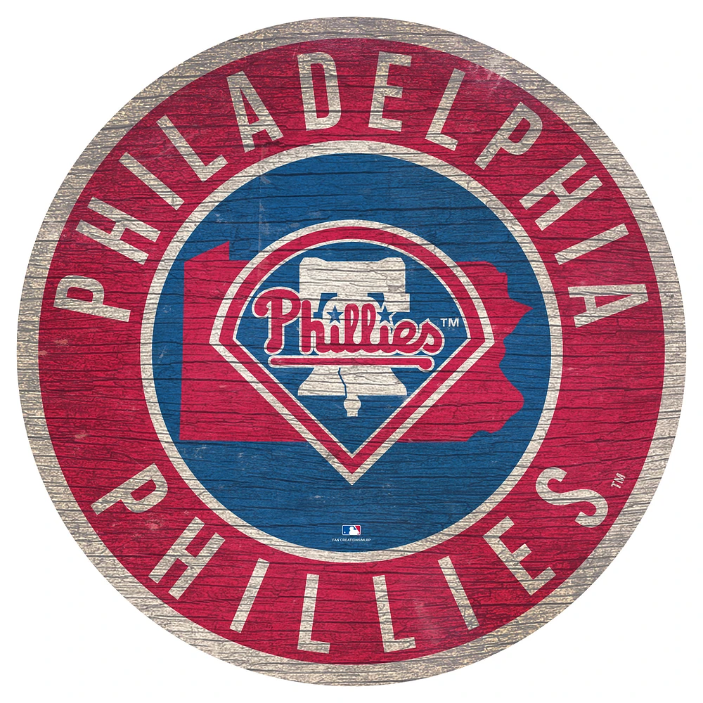 Philadelphia Phillies 12'' x 12'' State Circle Sign
