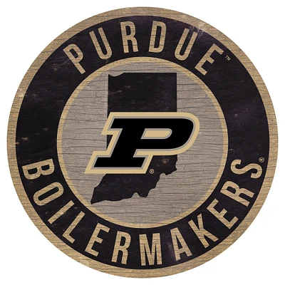 Purdue Boilermakers 12'' x 12'' State Circle Sign