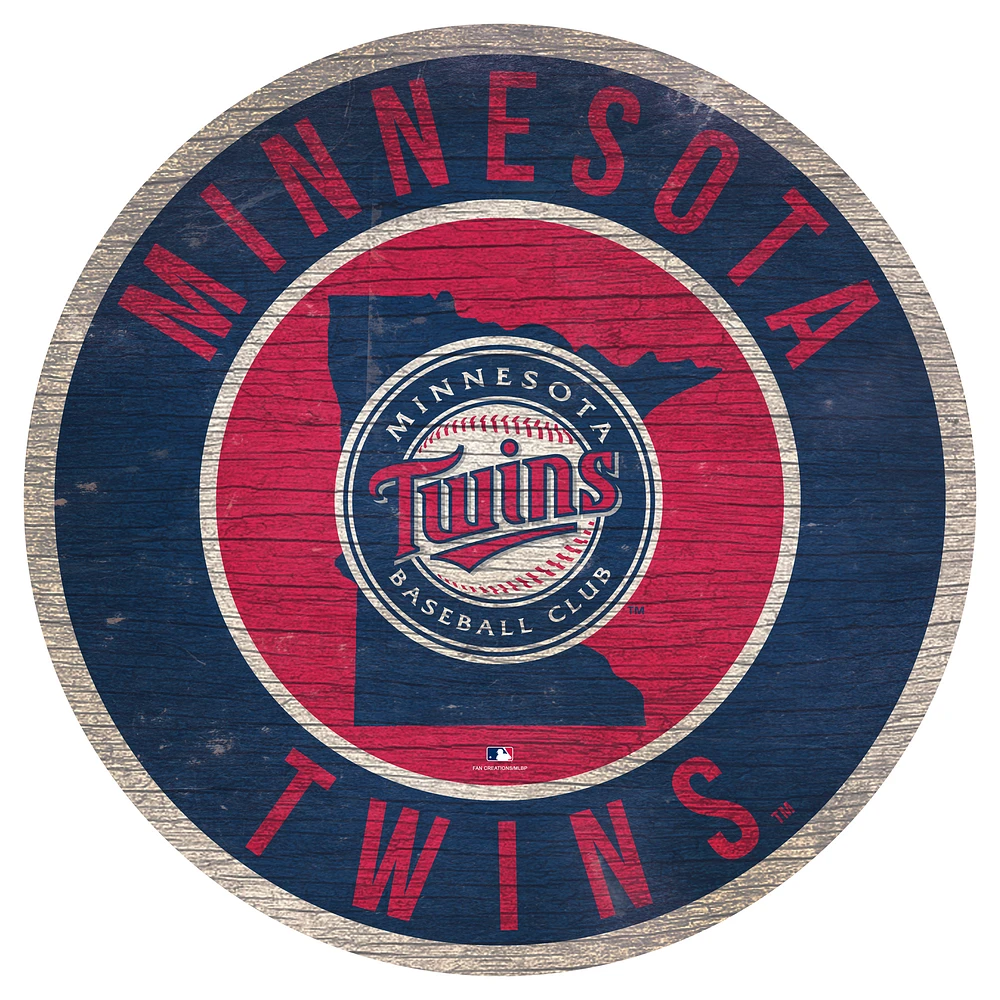 Minnesota Twins 12'' x 12'' State Circle Sign