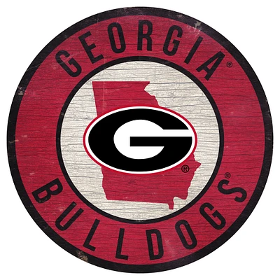 Georgia Bulldogs 12'' x 12'' State Circle Sign