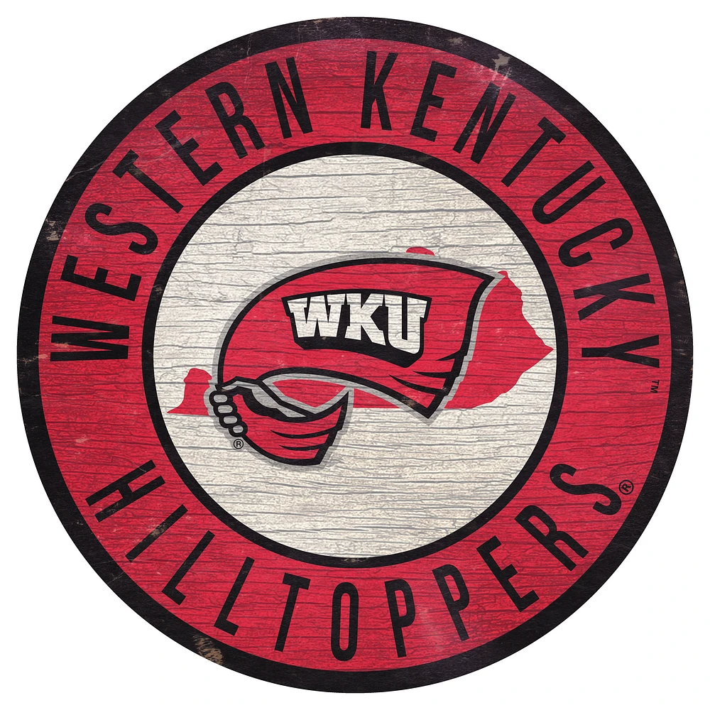 Western Kentucky Hilltoppers 12'' x 12'' State Circle Sign