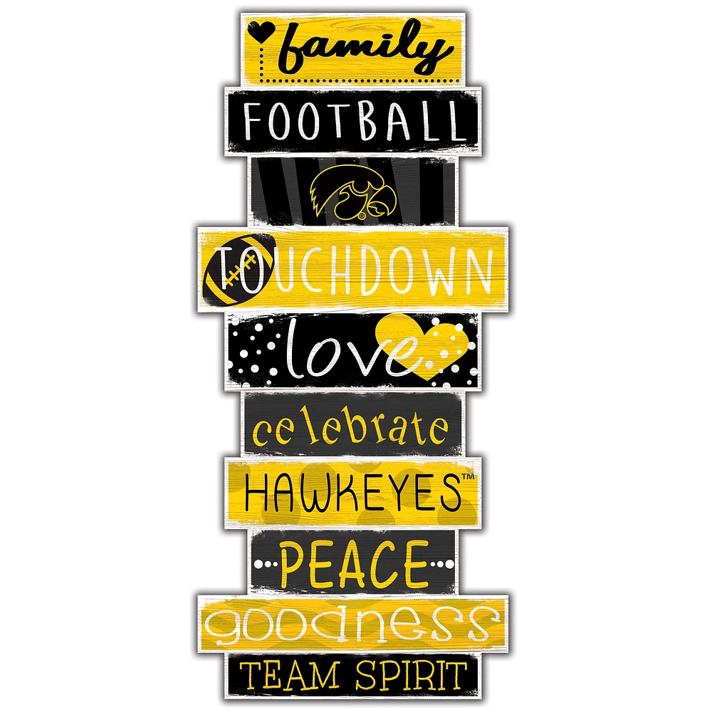 Iowa Hawkeyes 5'' x 24'' Celebrations Stack Sign