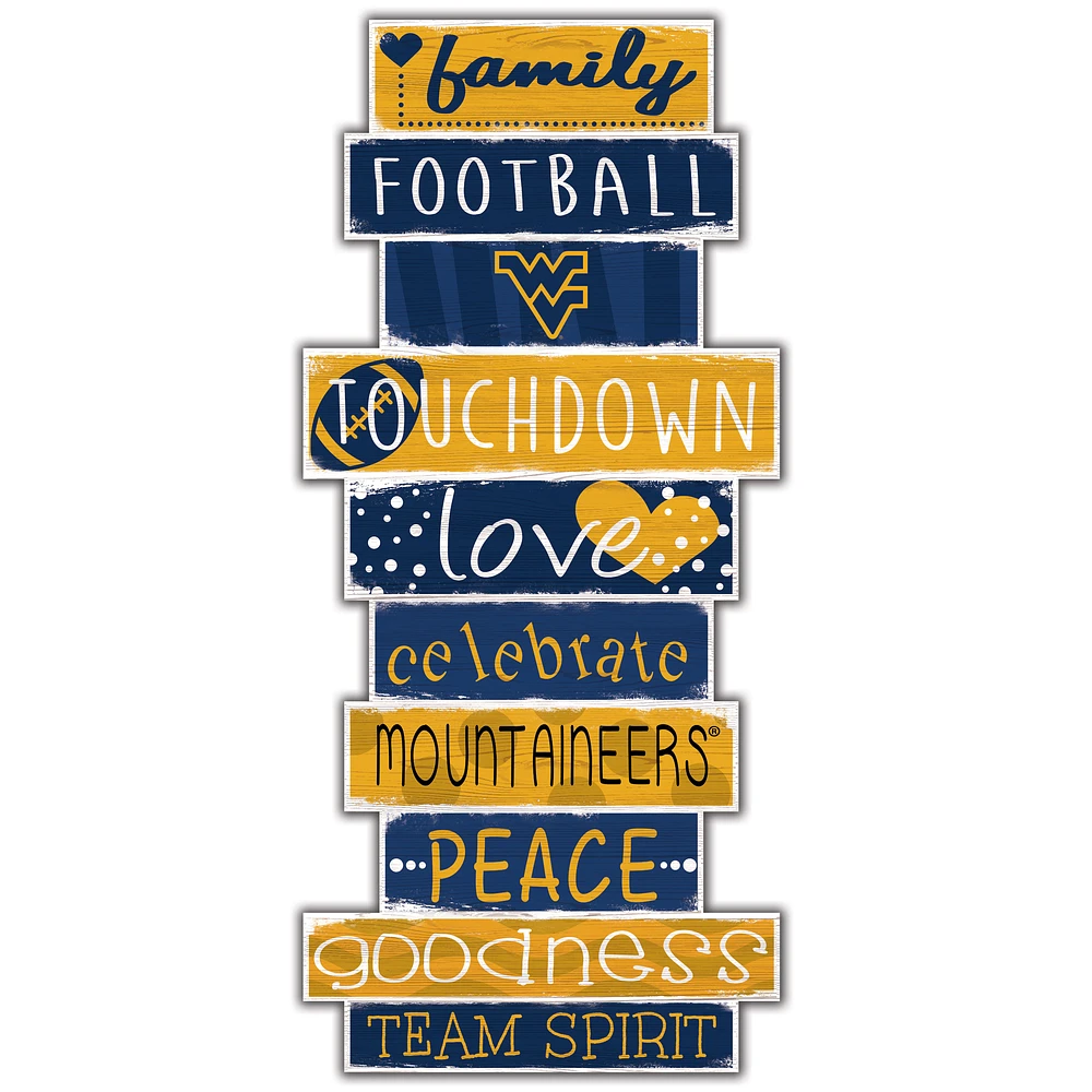 West Virginia Mountaineers 5'' x 24'' Celebrations Stack Sign