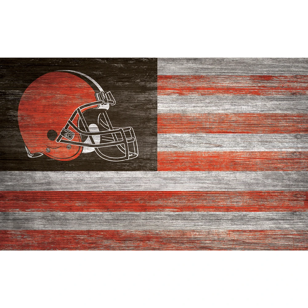 Cleveland Browns 11'' x 19'' Distressed Flag Sign