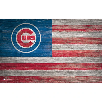 Chicago Cubs 11'' x 19'' Distressed Flag Sign