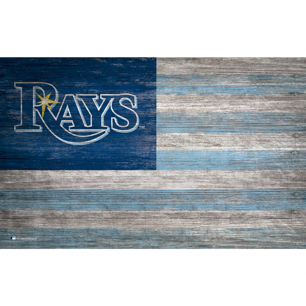 Tampa Bay Rays 11'' x 19'' Distressed Flag Sign