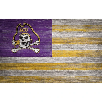 ECU Pirates 11'' x 19'' Distressed Flag Sign