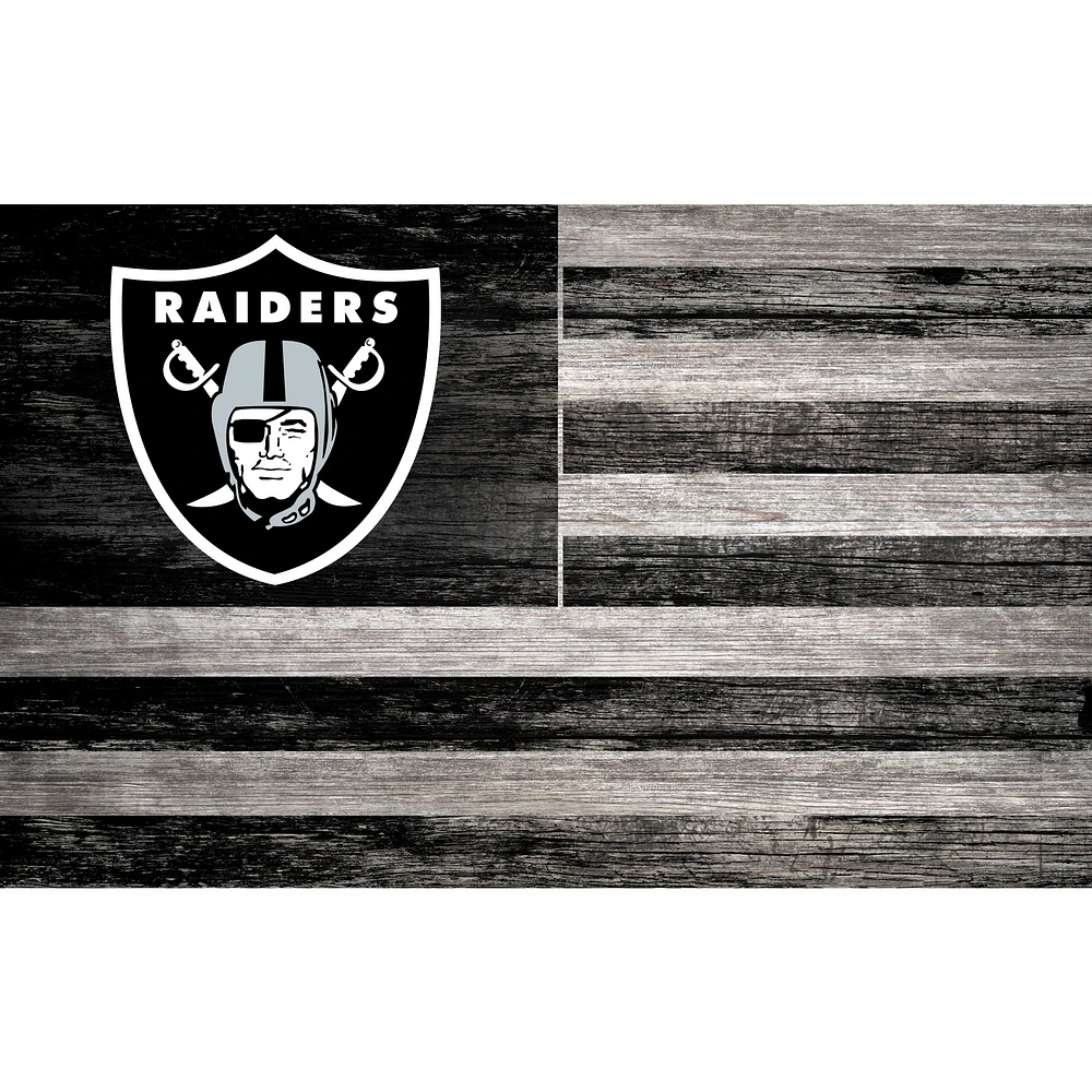 Las Vegas Raiders 11'' x 19'' Distressed Flag Sign