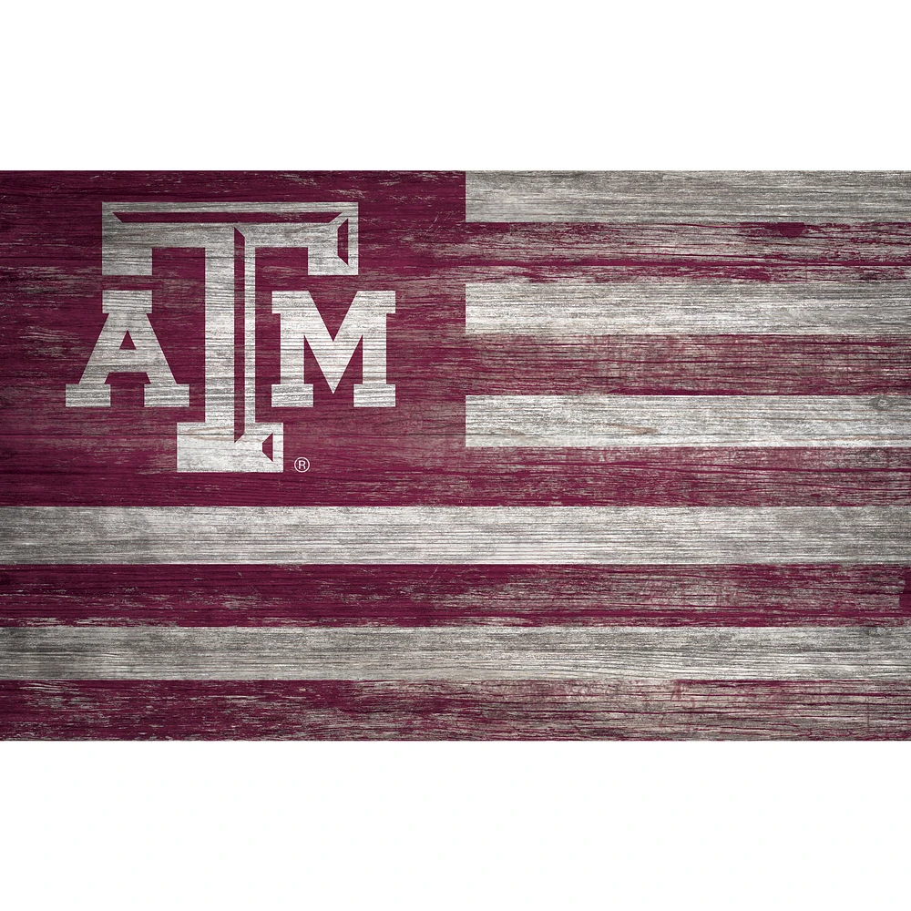 Texas A&M Aggies 11'' x 19'' Distressed Flag Sign