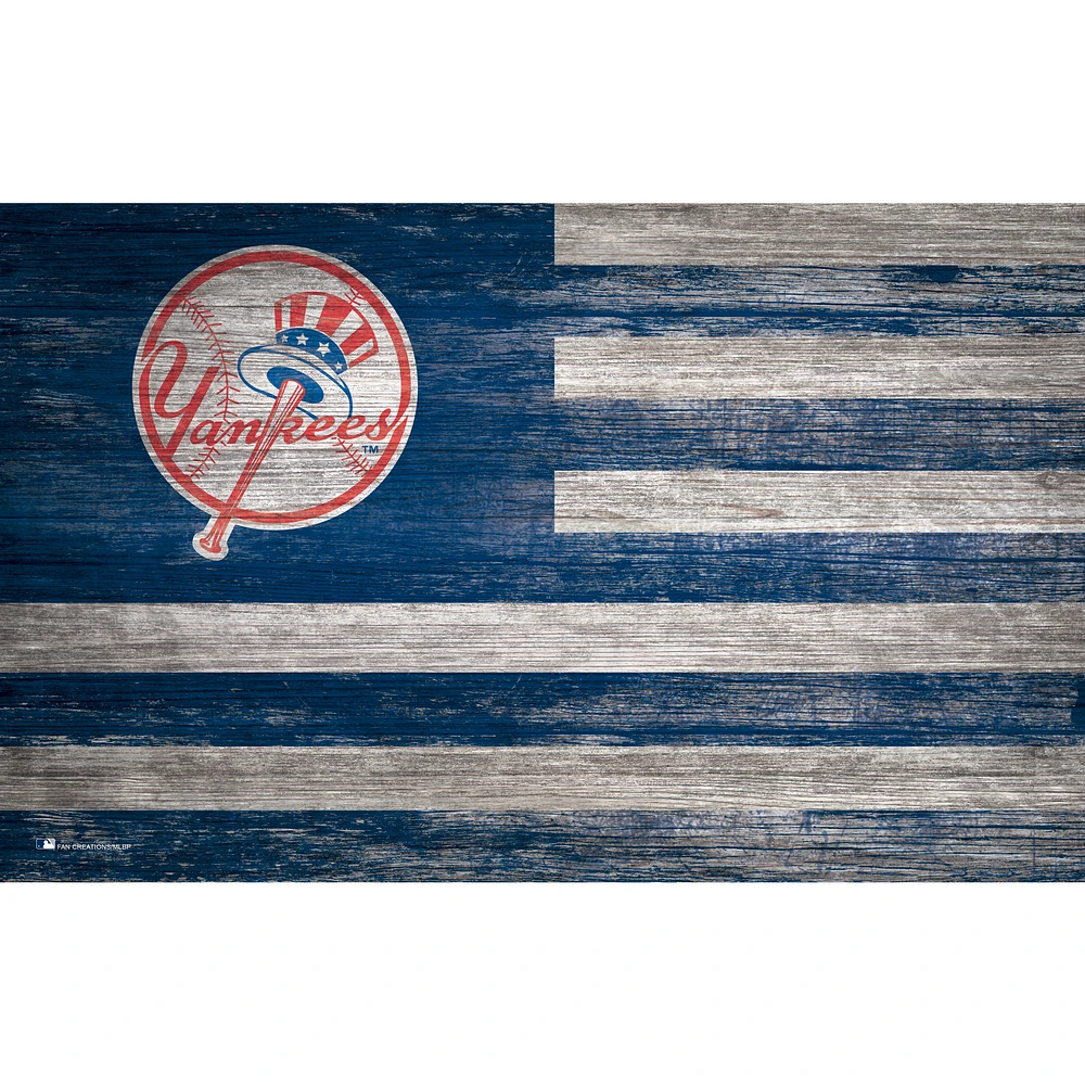 New York Yankees 11'' x 19'' Distressed Flag Sign