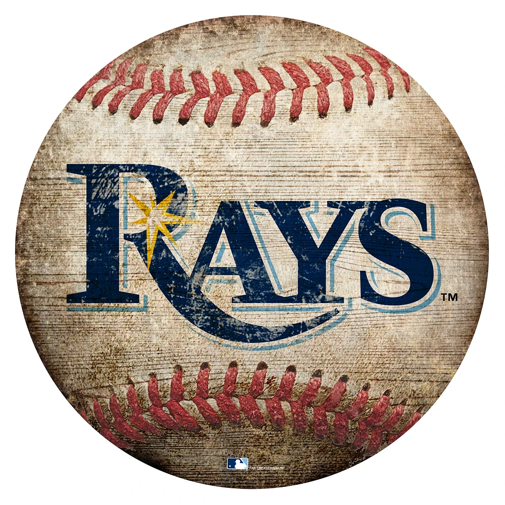 Tampa Bay Rays 12'' x 12'' Baseball Sign