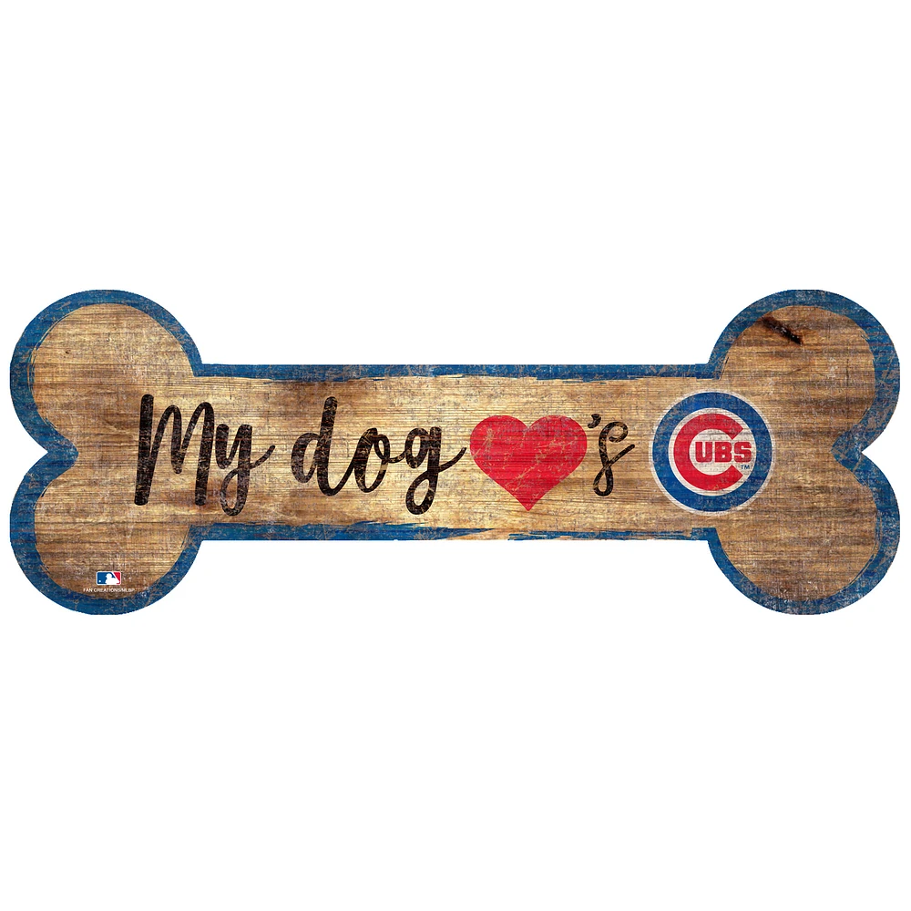 Chicago Cubs 6'' x 12'' Dog Bone Sign