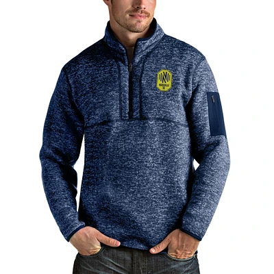 Men's Antigua Navy Nashville SC Fortune Quarter-Zip Pullover Jacket