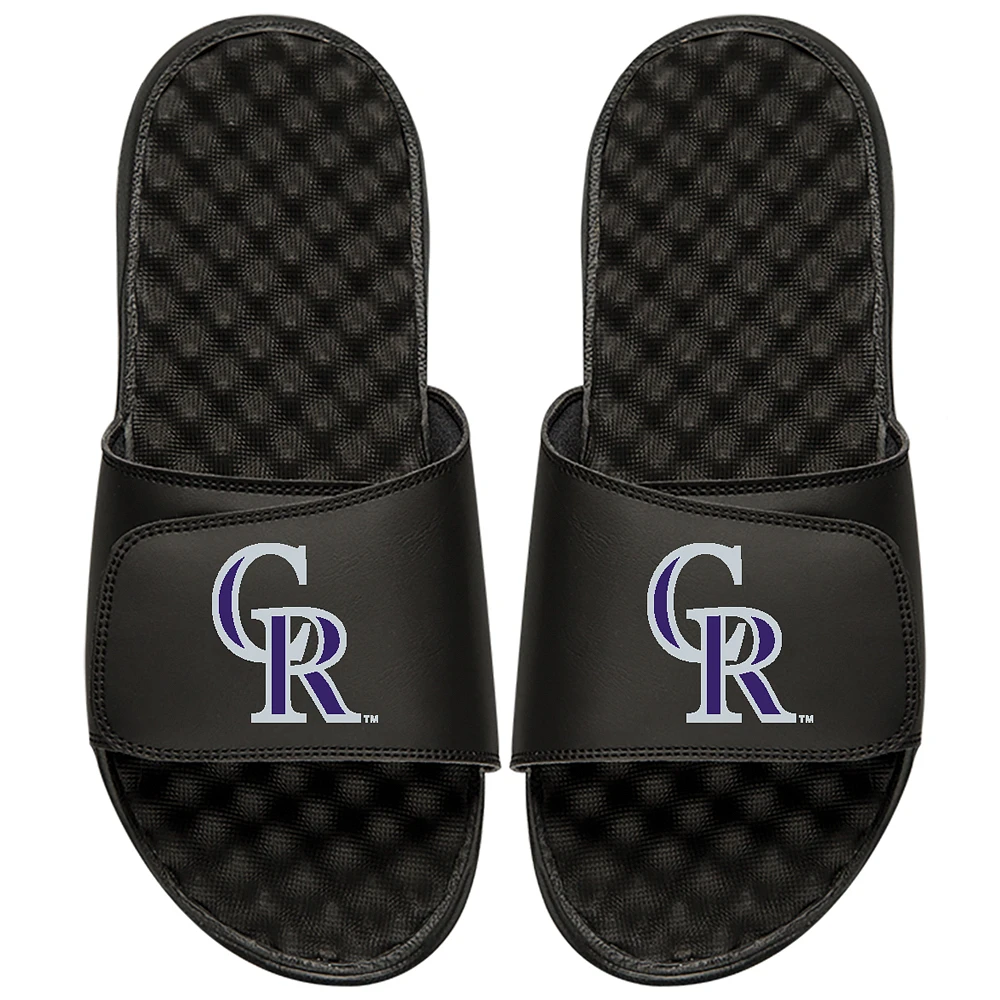 Men's ISlide Black Colorado Rockies Primary Logo Slide Sandals