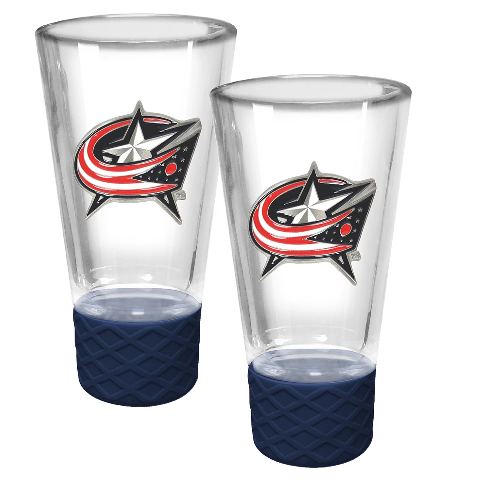 Columbus Blue Jackets 2-Pack 4oz. Cheer Shot Set with Silicone Grip
