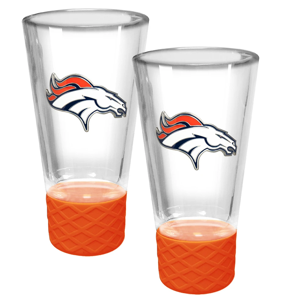 Denver Broncos 2-Pack 4oz. Cheer Shot Set with Silicone Grip