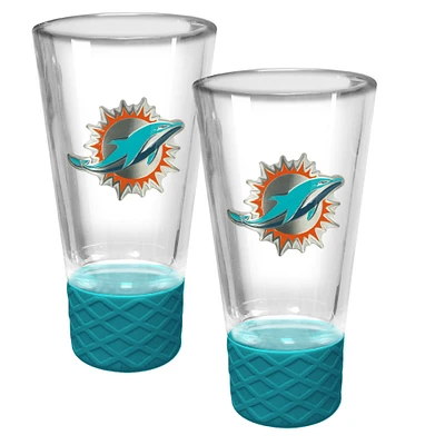 Miami Dolphins 2-Pack 4oz. Cheer Shot Set with Silicone Grip