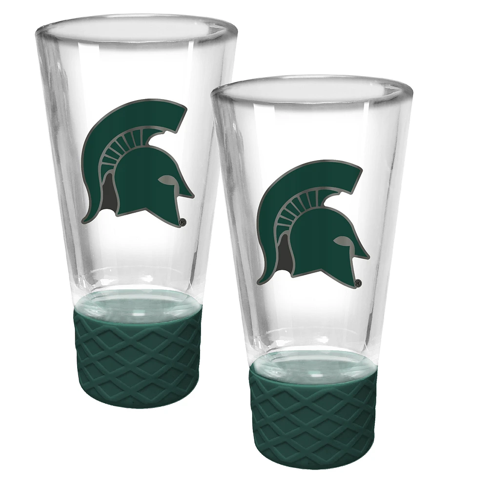 Michigan State Spartans 2-Pack 4oz. Cheer Shot Set with Silicone Grip