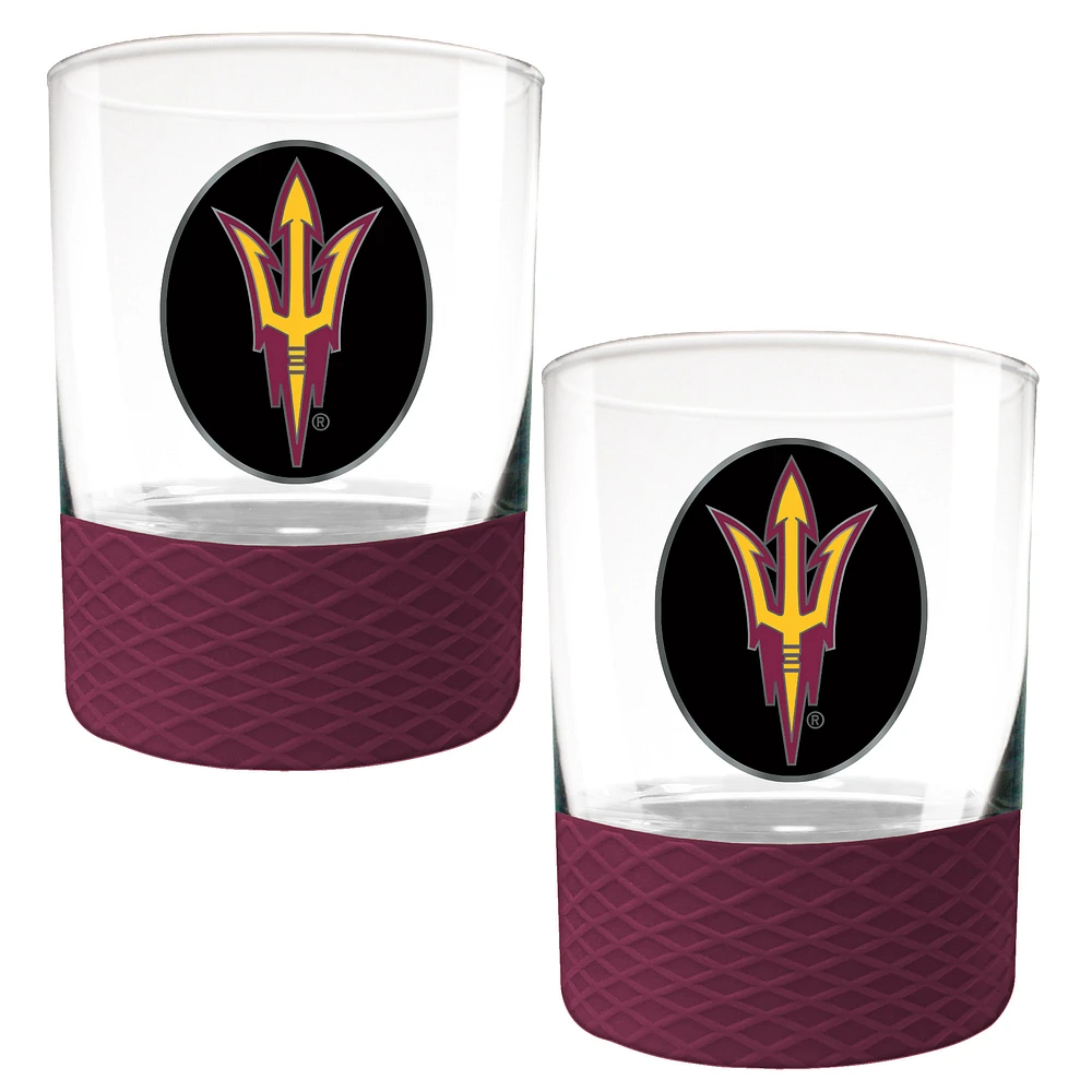 Arizona State Sun Devils 2-Pack 14oz. Rocks Glass Set with Silcone Grip