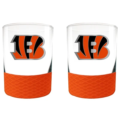 Cincinnati Bengals 2-Pack 14oz. Rocks Glass Set with Silcone Grip