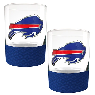 Buffalo Bills 2-Pack 14oz. Rocks Glass Set with Silcone Grip