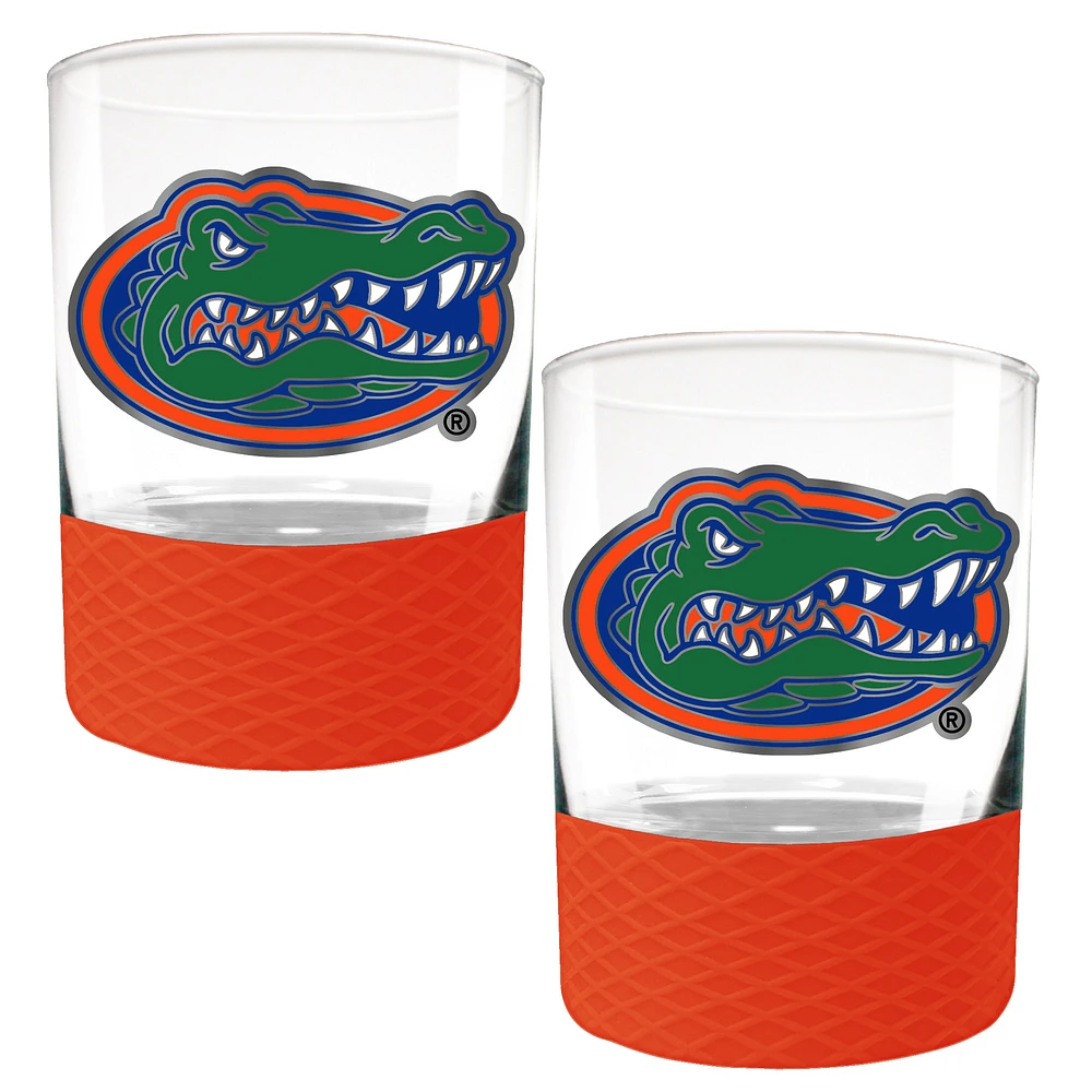 Florida Gators 2-Pack 14oz. Rocks Glass Set with Silcone Grip