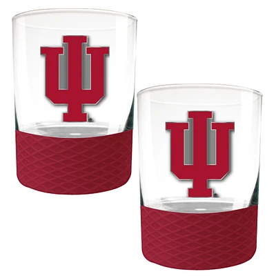 Indiana Hoosiers 2-Pack 14oz. Rocks Glass Set with Silcone Grip