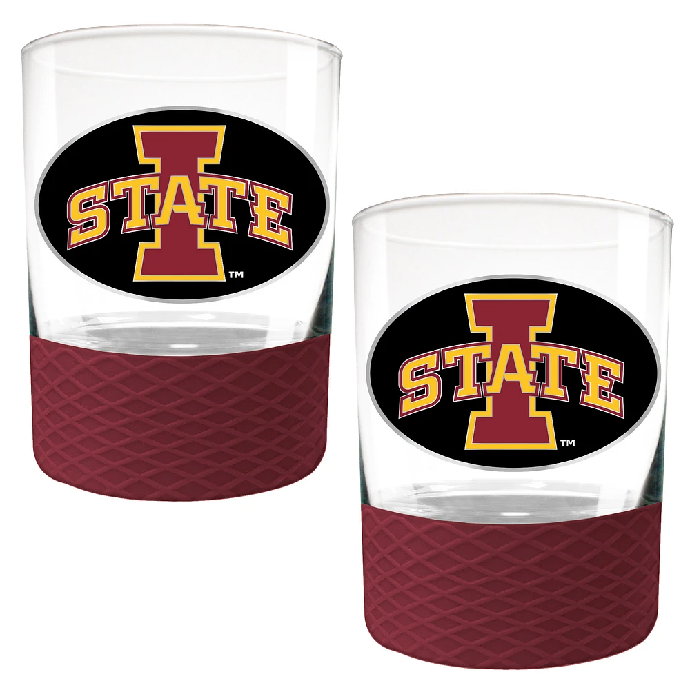 Red Iowa State Cyclones 2-Pack 14oz. Rocks Glass Set with Silcone Grip