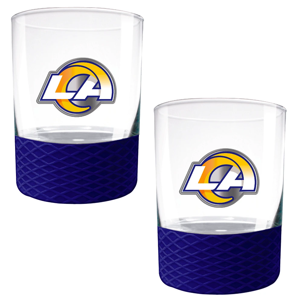 Los Angeles Rams 2-Pack 14oz. Rocks Glass Set with Silcone Grip