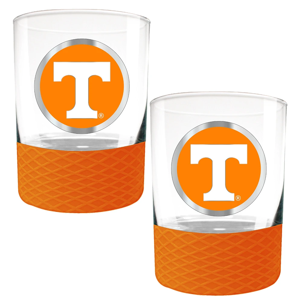 Tennessee Volunteers 2-Pack 14oz. Rocks Glass Set with Silcone Grip
