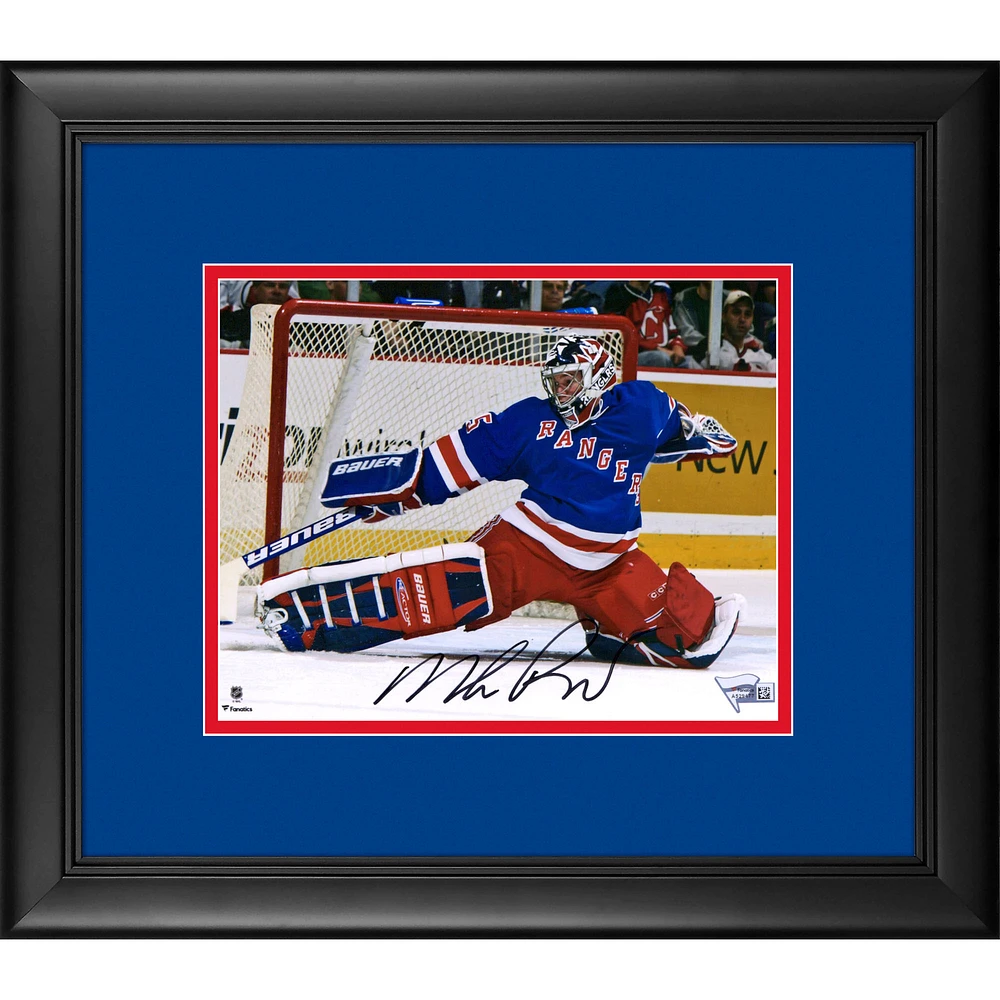 Mike Richter New York Rangers Framed Autographed 8" x 10" Making Save Photograph