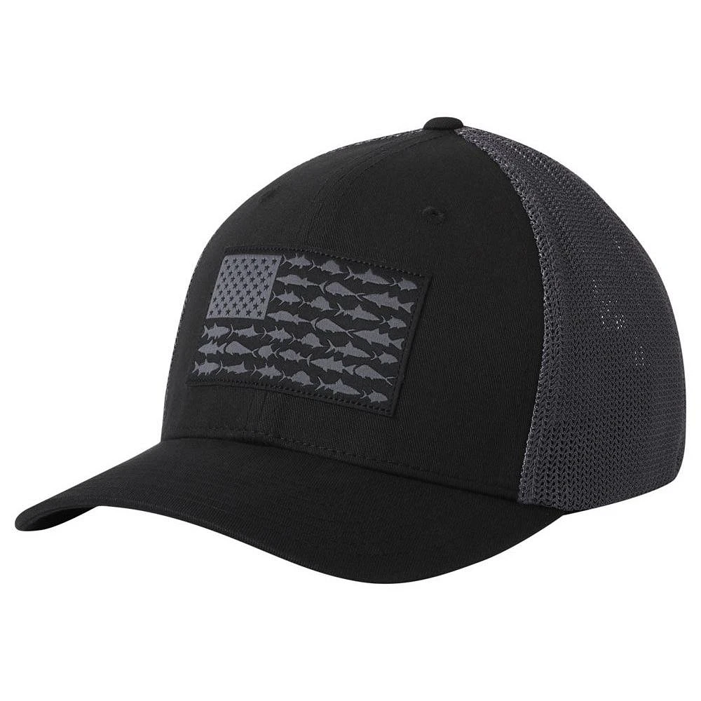 Columbia PFG Fish Flag Mesh Flex Hat - Black/Graphite