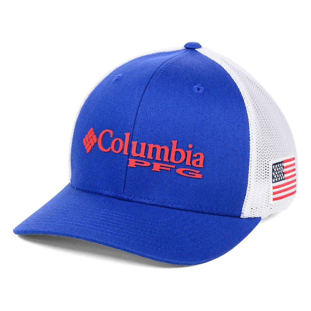 Columbia PFG Mesh Flex Hat - Royal/White
