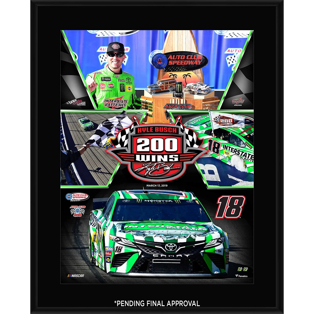 Kyle Busch 10.5" x 13" 200 Career Wins Sublimated Plaque