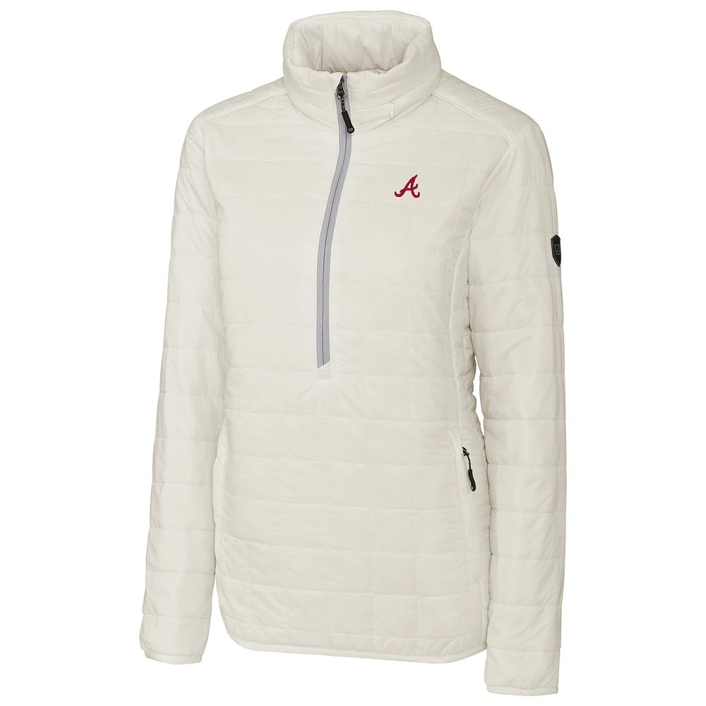 Atlanta Braves Cutter & Buck Women's Rainier Half-Zip Popover Jacket - White