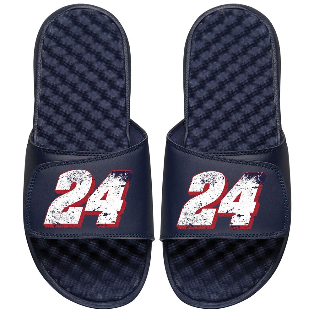 William Byron ISlide Distressed Slide Sandals - Navy