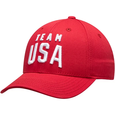 Youth Red Team USA New Logo Solid Structured Adjustable Snapback Hat